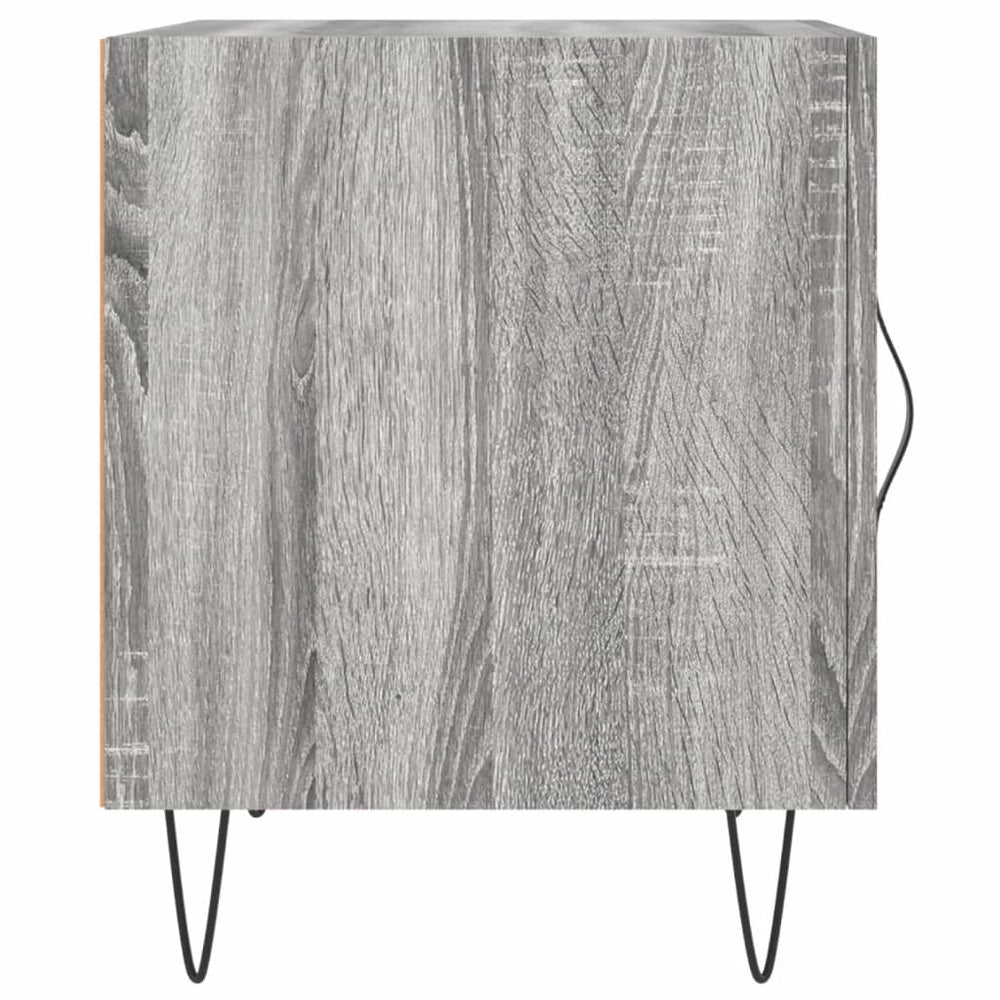 Nachtkastje 40x40x50 cm bewerkt hout grijs sonoma eikenkleurig MeubelReus