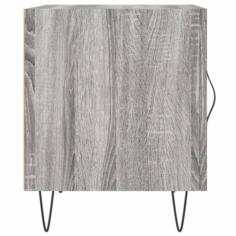 Nachtkastje 40x40x50 cm bewerkt hout grijs sonoma eikenkleurig MeubelReus