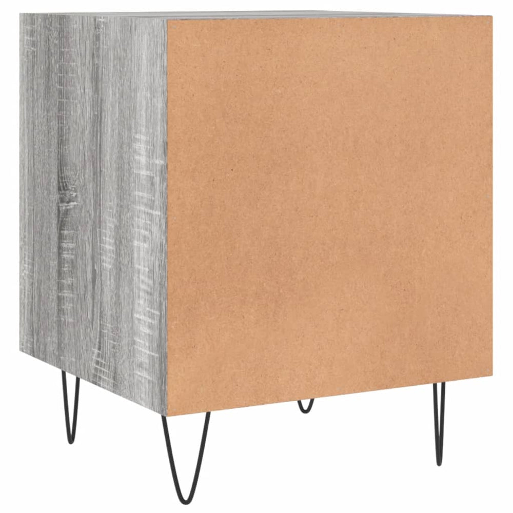 Nachtkastje 40x40x50 cm bewerkt hout grijs sonoma eikenkleurig MeubelReus