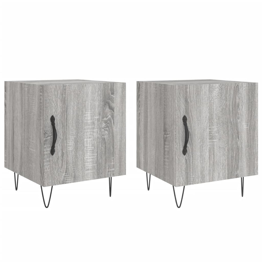 Nachtkastjes 2 st 40x40x50 cm bewerkt hout grijs sonoma eiken MeubelReus