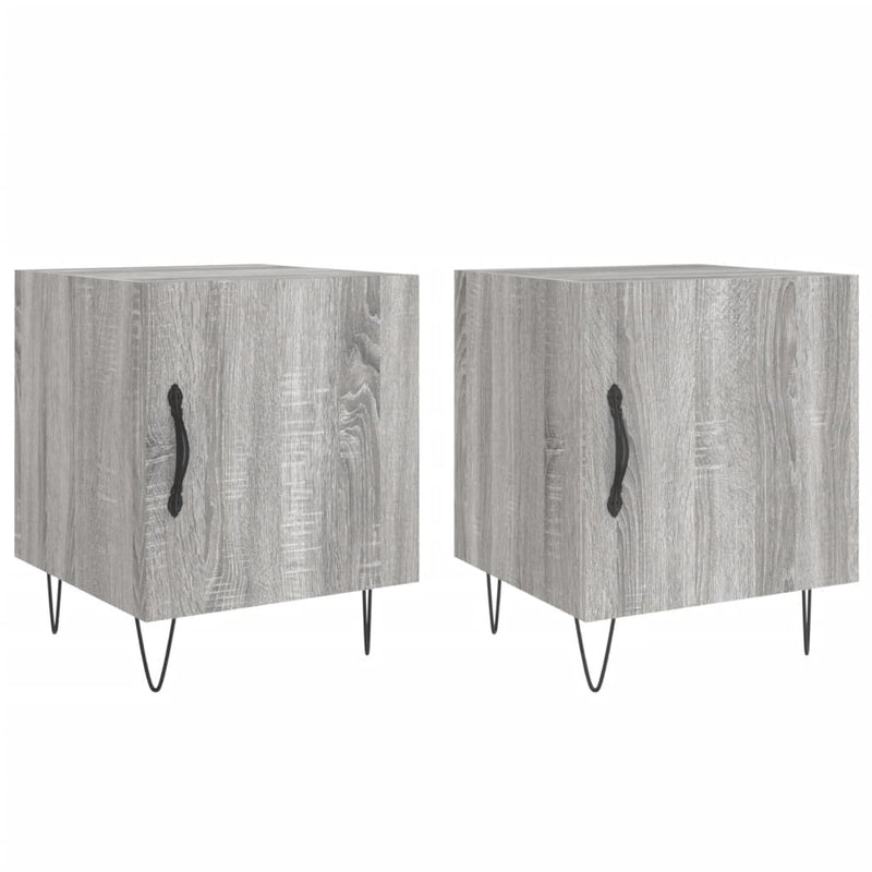 Nachtkastjes 2 st 40x40x50 cm bewerkt hout grijs sonoma eiken MeubelReus
