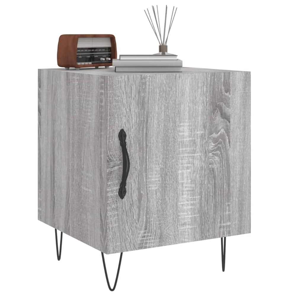 Nachtkastjes 2 st 40x40x50 cm bewerkt hout grijs sonoma eiken MeubelReus