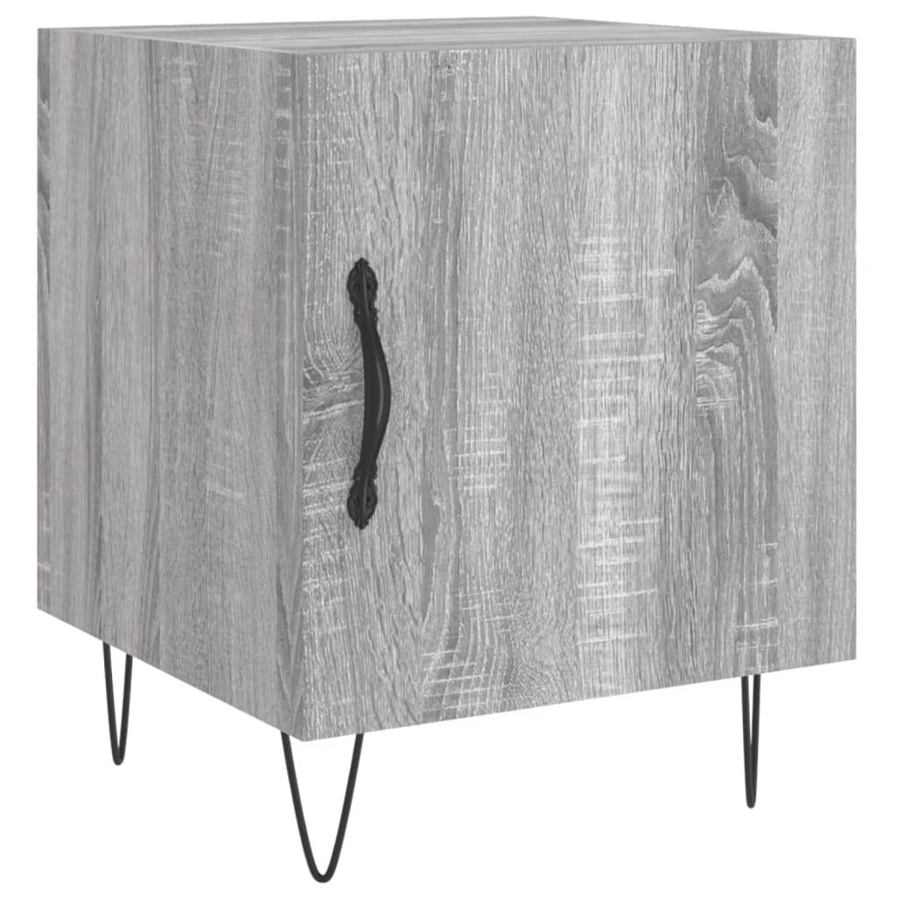 Nachtkastjes 2 st 40x40x50 cm bewerkt hout grijs sonoma eiken MeubelReus