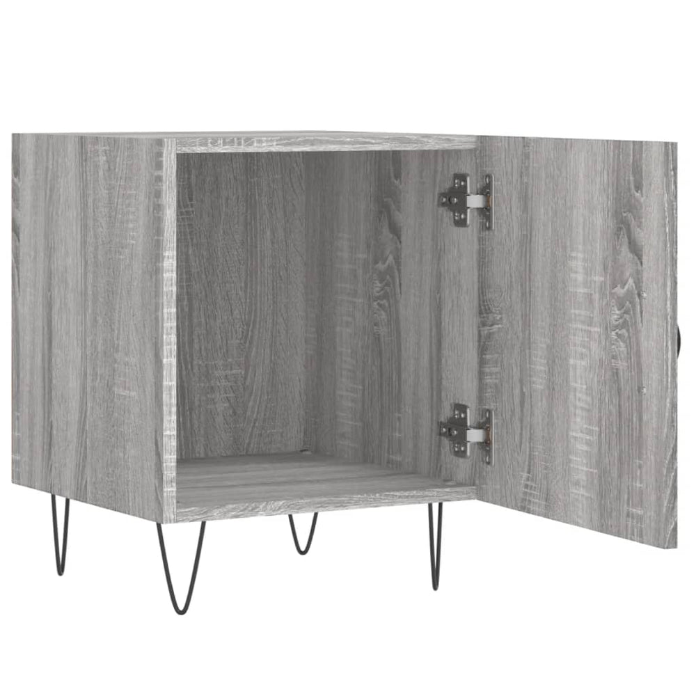 Nachtkastjes 2 st 40x40x50 cm bewerkt hout grijs sonoma eiken MeubelReus