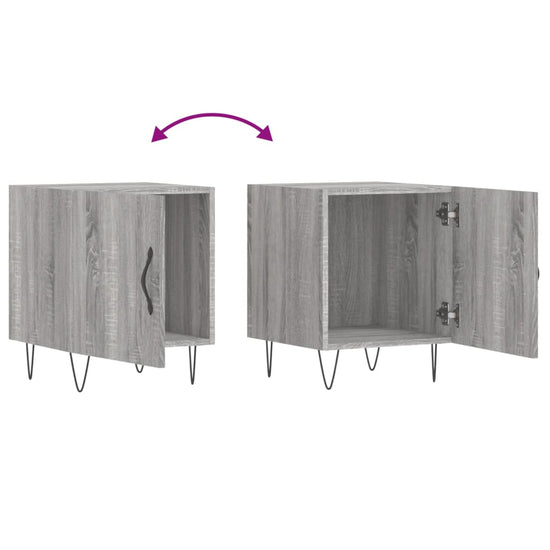 Nachtkastjes 2 st 40x40x50 cm bewerkt hout grijs sonoma eiken MeubelReus