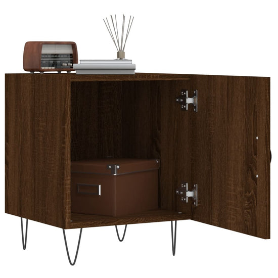 Nachtkastjes 2 st 40x40x50 cm bewerkt hout bruin eikenkleur MeubelReus