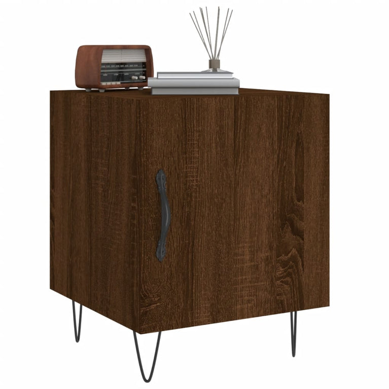 Nachtkastjes 2 st 40x40x50 cm bewerkt hout bruin eikenkleur MeubelReus