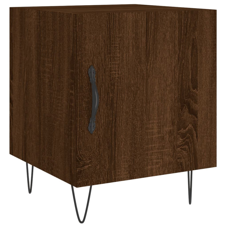 Nachtkastjes 2 st 40x40x50 cm bewerkt hout bruin eikenkleur MeubelReus