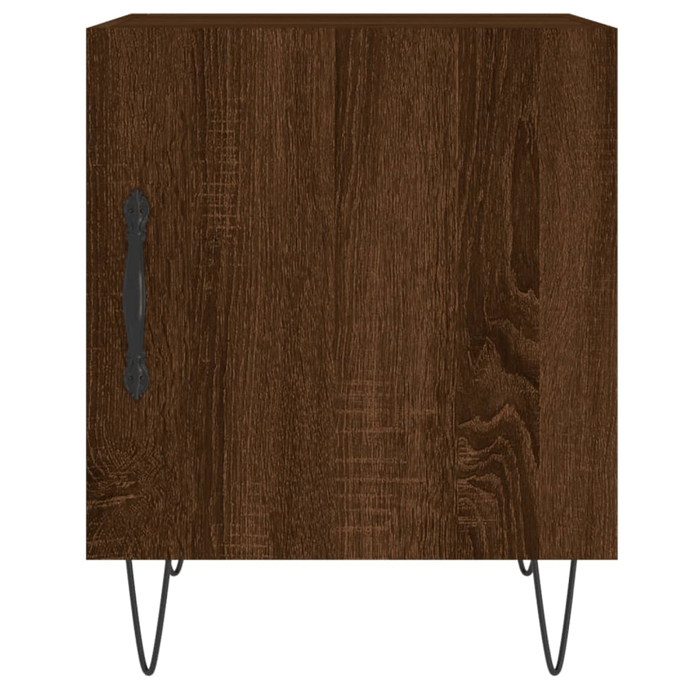 Nachtkastjes 2 st 40x40x50 cm bewerkt hout bruin eikenkleur MeubelReus