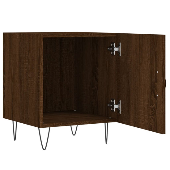 Nachtkastjes 2 st 40x40x50 cm bewerkt hout bruin eikenkleur MeubelReus