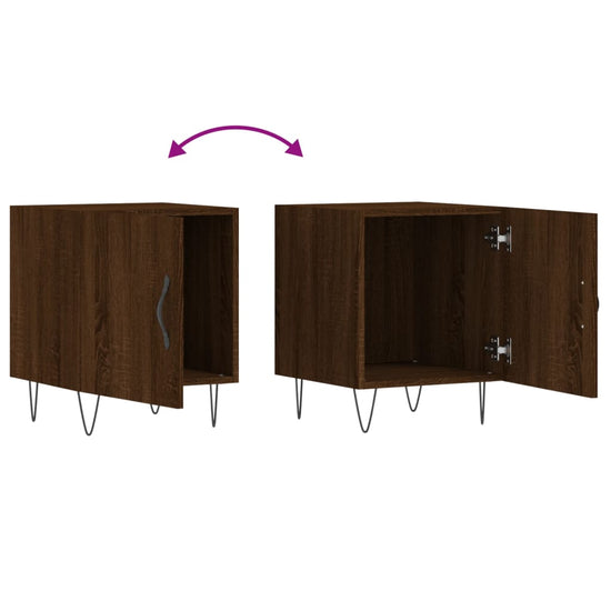 Nachtkastjes 2 st 40x40x50 cm bewerkt hout bruin eikenkleur MeubelReus