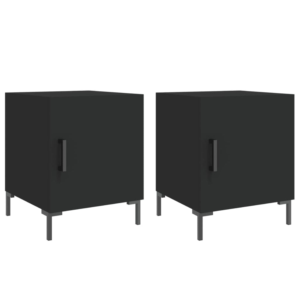 Nachtkastjes 2 st 40x40x50 cm bewerkt hout zwart MeubelReus