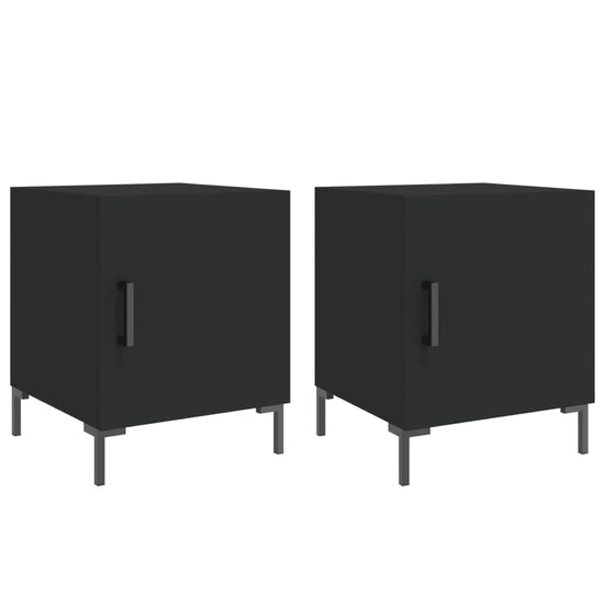 Nachtkastjes 2 st 40x40x50 cm bewerkt hout zwart MeubelReus