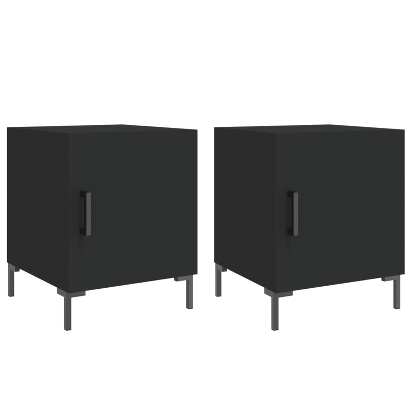 Nachtkastjes 2 st 40x40x50 cm bewerkt hout zwart MeubelReus