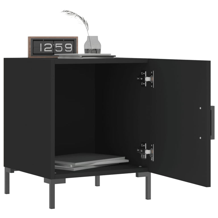 Nachtkastjes 2 st 40x40x50 cm bewerkt hout zwart MeubelReus