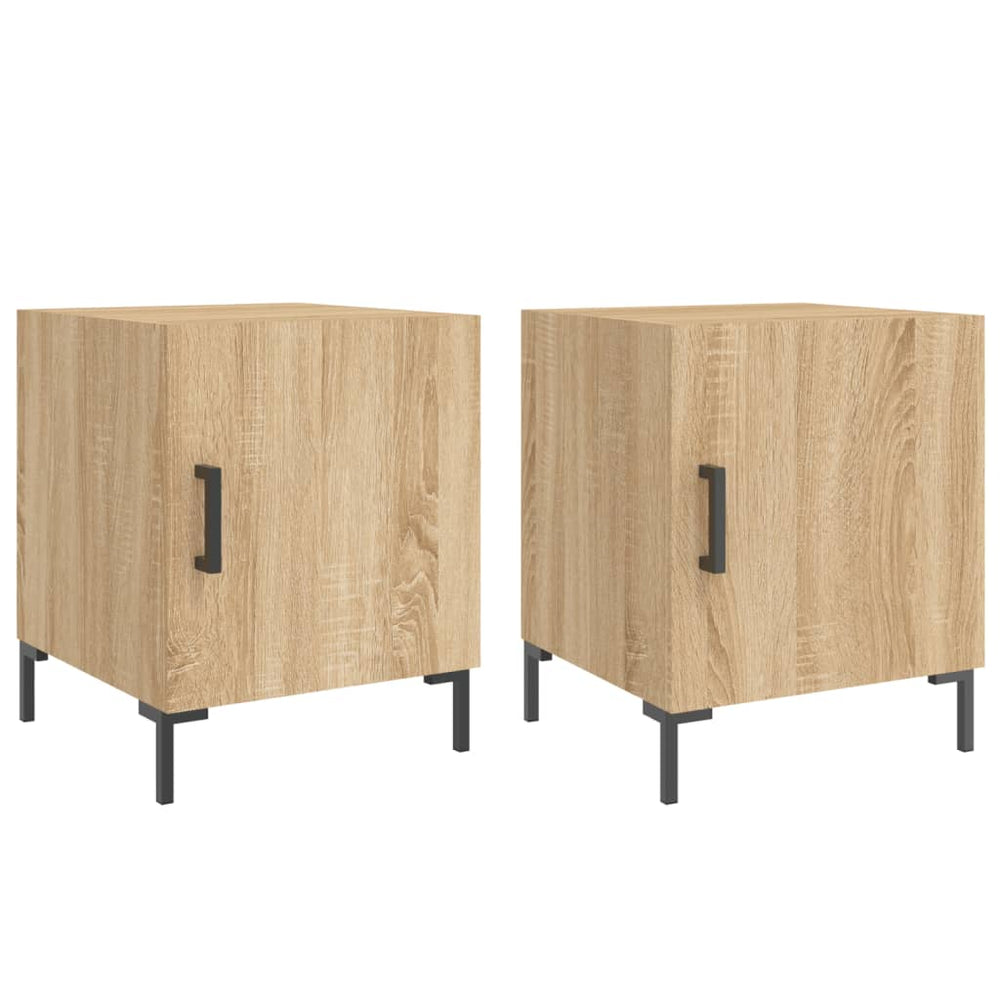 Nachtkastjes 2 st 40x40x50 cm bewerkt hout sonoma eikenkleurig MeubelReus