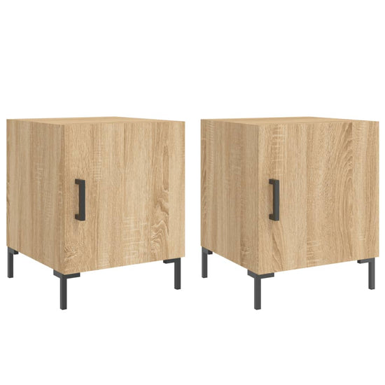 Nachtkastjes 2 st 40x40x50 cm bewerkt hout sonoma eikenkleurig MeubelReus