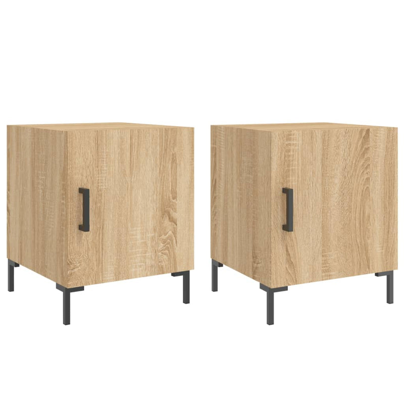 Nachtkastjes 2 st 40x40x50 cm bewerkt hout sonoma eikenkleurig MeubelReus