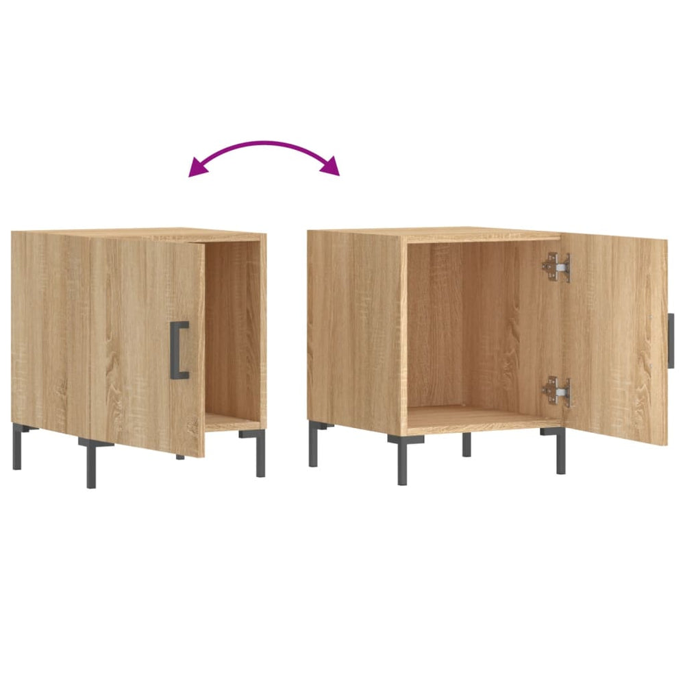 Nachtkastjes 2 st 40x40x50 cm bewerkt hout sonoma eikenkleurig MeubelReus
