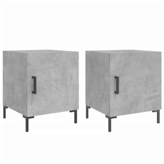 Nachtkastjes 2 st 40x40x50 cm bewerkt hout betongrijs MeubelReus