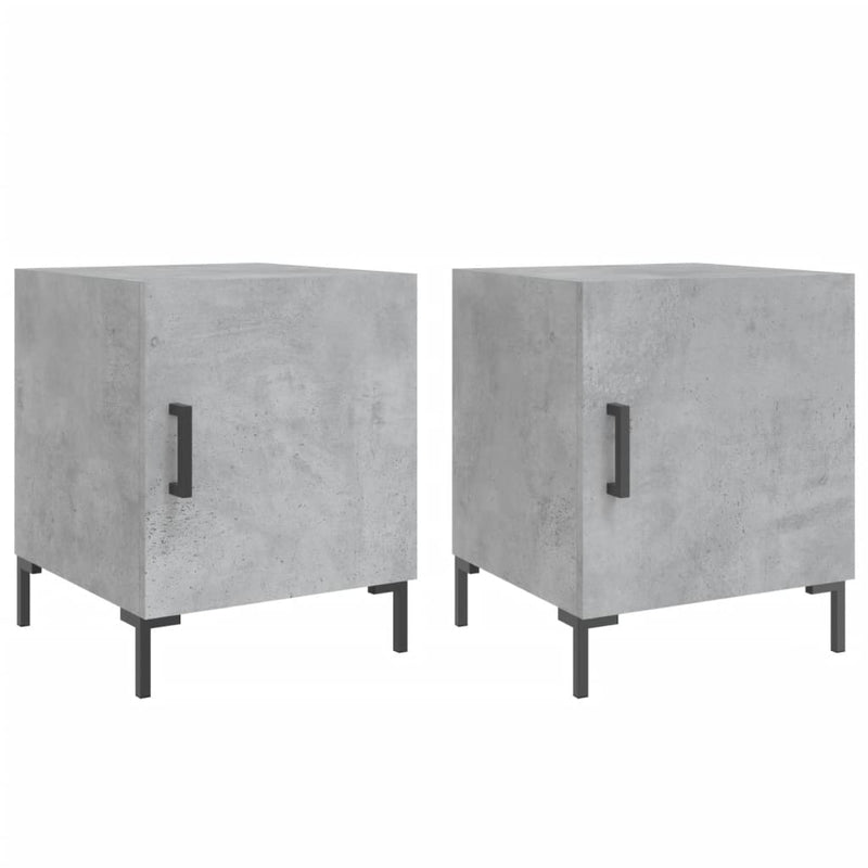Nachtkastjes 2 st 40x40x50 cm bewerkt hout betongrijs MeubelReus