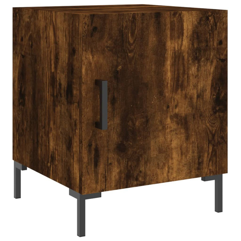 Nachtkastje 40x40x50 cm bewerkt hout gerookt eikenkleurig MeubelReus