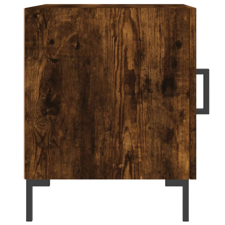 Nachtkastje 40x40x50 cm bewerkt hout gerookt eikenkleurig MeubelReus
