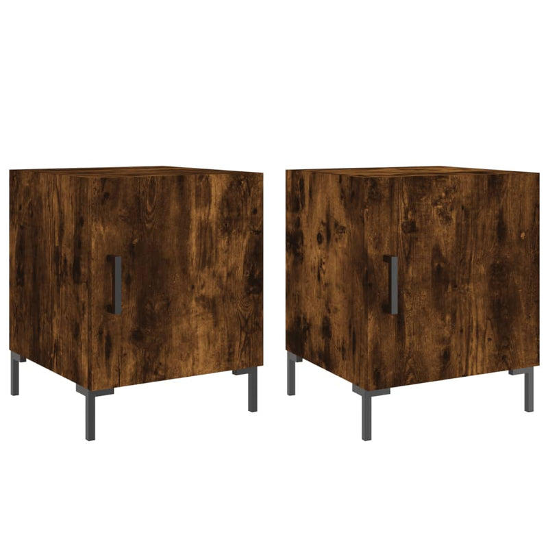 Nachtkastjes 2 st 40x40x50 cm bewerkt hout gerookt eikenkleurig MeubelReus