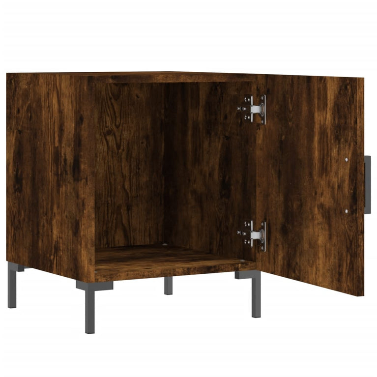Nachtkastjes 2 st 40x40x50 cm bewerkt hout gerookt eikenkleurig MeubelReus