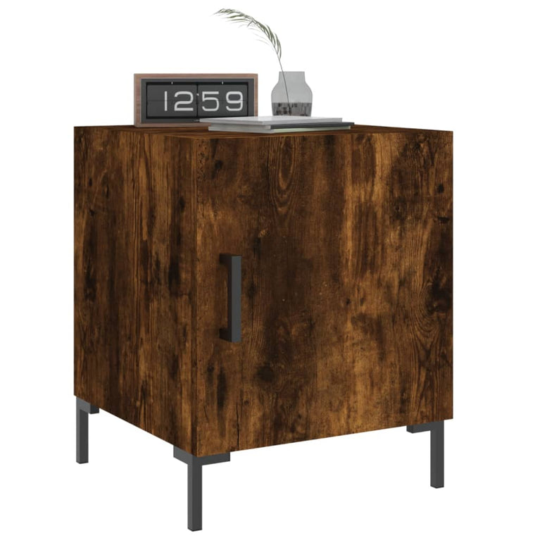 Nachtkastjes 2 st 40x40x50 cm bewerkt hout gerookt eikenkleurig MeubelReus