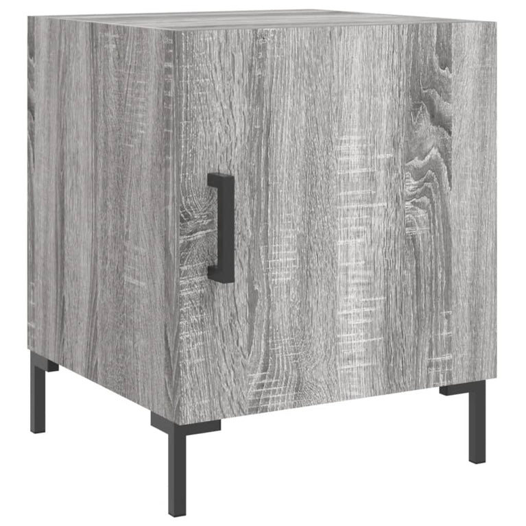 Nachtkastje 40x40x50 cm bewerkt hout grijs sonoma eikenkleurig MeubelReus