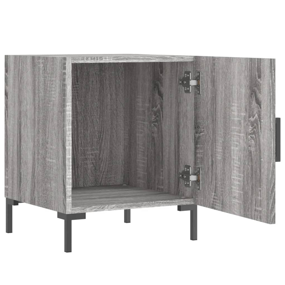 Nachtkastje 40x40x50 cm bewerkt hout grijs sonoma eikenkleurig MeubelReus