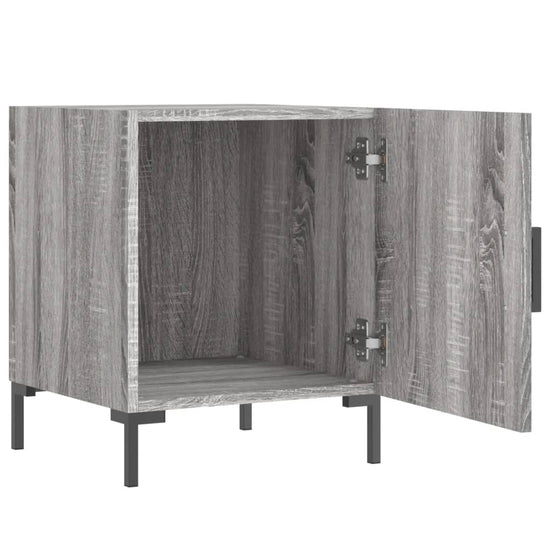 Nachtkastje 40x40x50 cm bewerkt hout grijs sonoma eikenkleurig MeubelReus