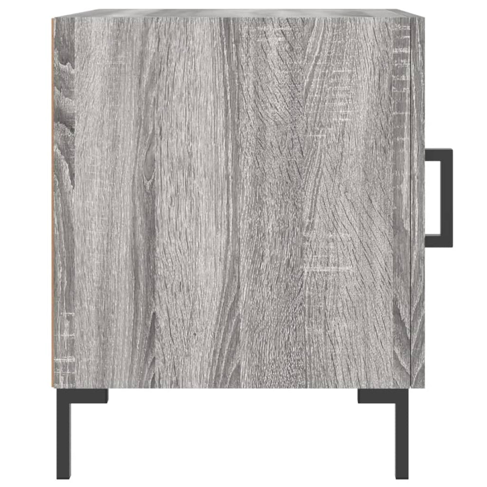 Nachtkastje 40x40x50 cm bewerkt hout grijs sonoma eikenkleurig MeubelReus