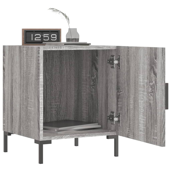 Nachtkastje 40x40x50 cm bewerkt hout grijs sonoma eikenkleurig MeubelReus