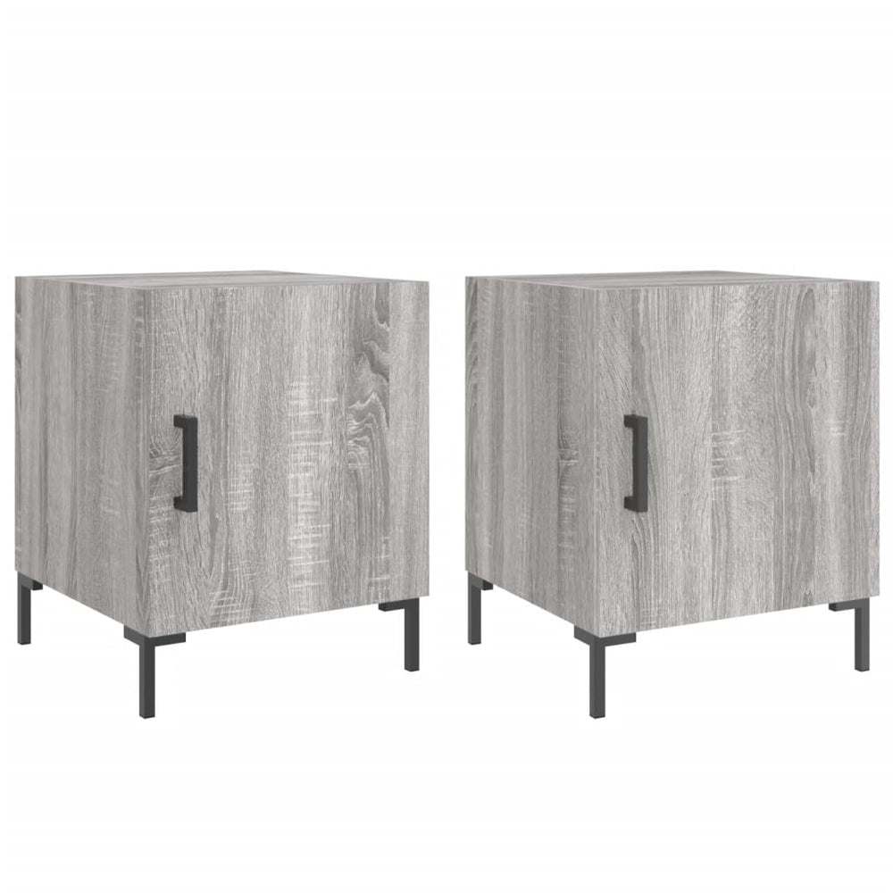 Nachtkastjes 2 st 40x40x50 cm bewerkt hout grijs sonoma eiken MeubelReus