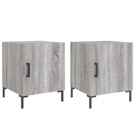 Nachtkastjes 2 st 40x40x50 cm bewerkt hout grijs sonoma eiken MeubelReus