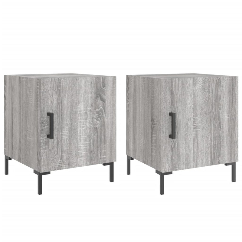 Nachtkastjes 2 st 40x40x50 cm bewerkt hout grijs sonoma eiken MeubelReus