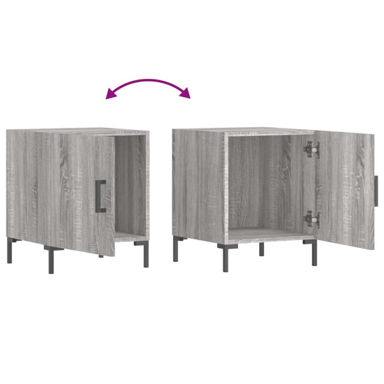 Nachtkastjes 2 st 40x40x50 cm bewerkt hout grijs sonoma eiken MeubelReus