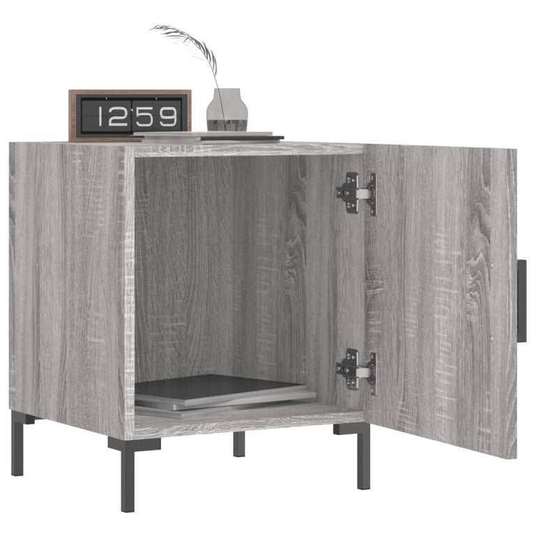 Nachtkastjes 2 st 40x40x50 cm bewerkt hout grijs sonoma eiken MeubelReus