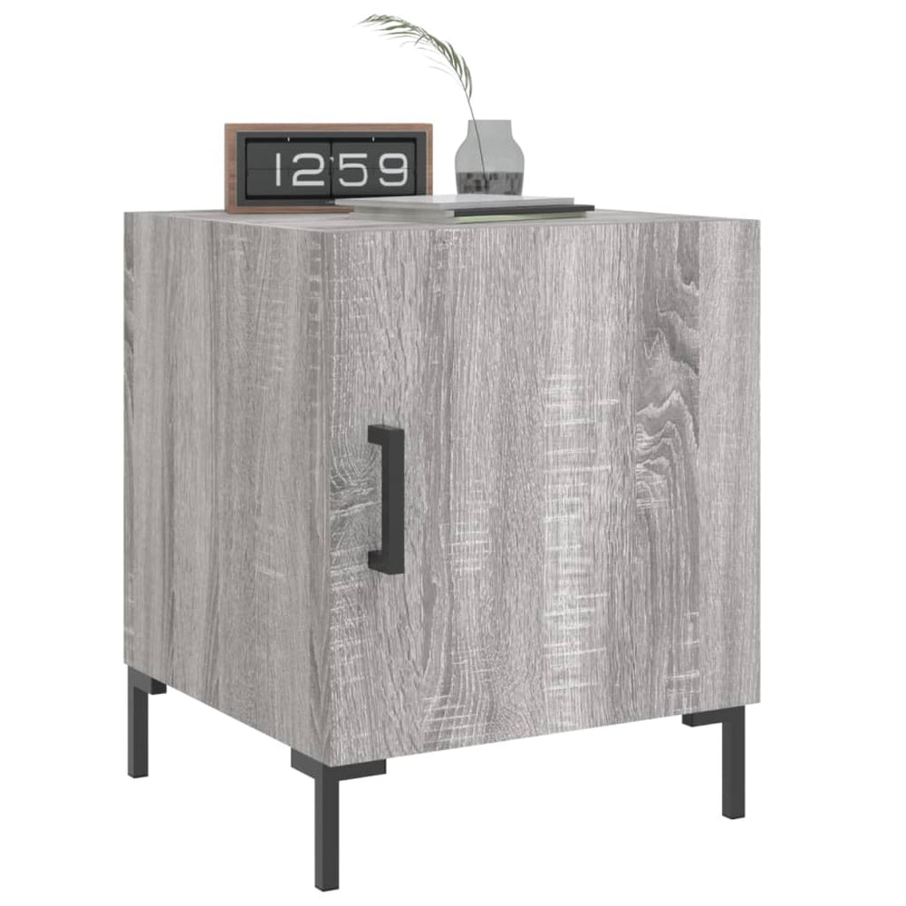 Nachtkastjes 2 st 40x40x50 cm bewerkt hout grijs sonoma eiken MeubelReus