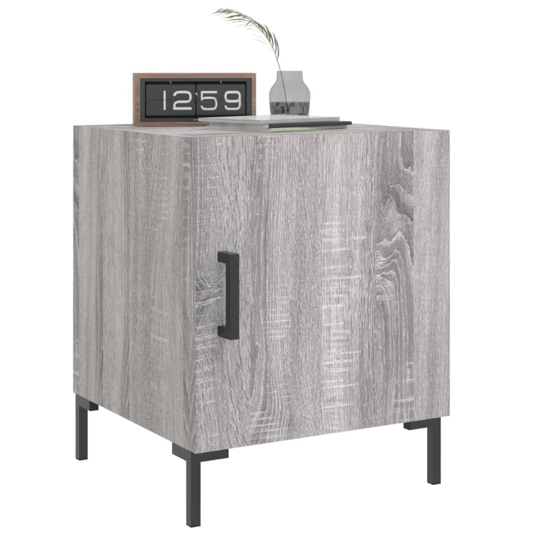 Nachtkastjes 2 st 40x40x50 cm bewerkt hout grijs sonoma eiken MeubelReus