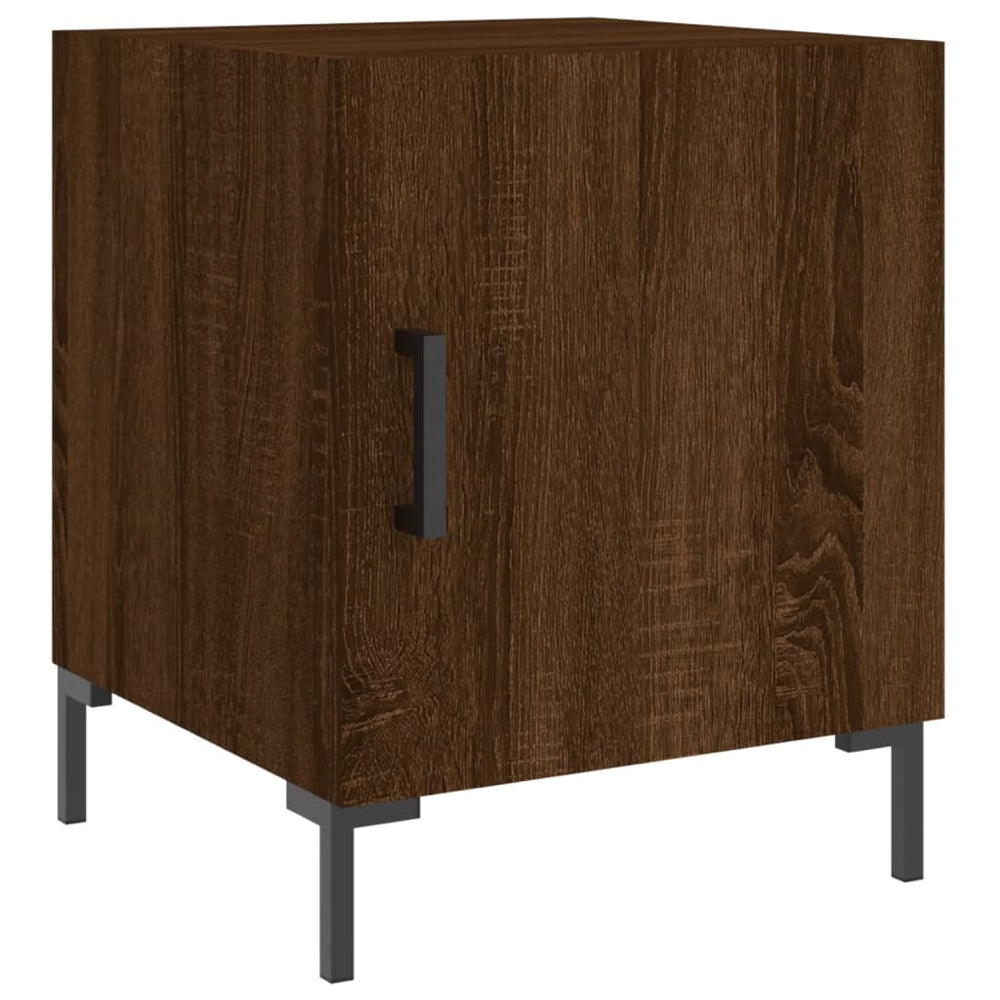Nachtkastje 40x40x50 cm bewerkt hout bruin eikenkleur MeubelReus