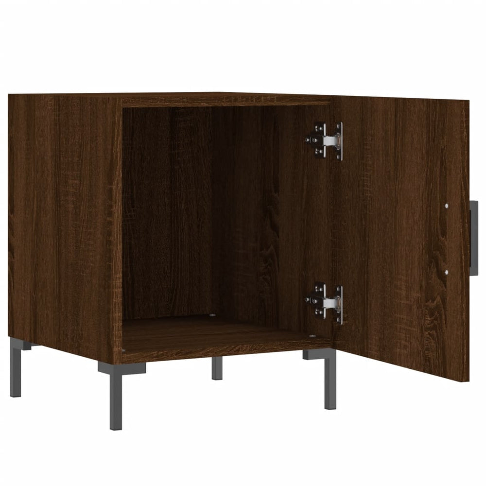 Nachtkastje 40x40x50 cm bewerkt hout bruin eikenkleur MeubelReus