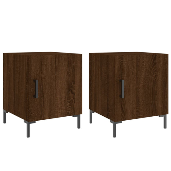 Nachtkastjes 2 st 40x40x50 cm bewerkt hout bruin eikenkleur MeubelReus
