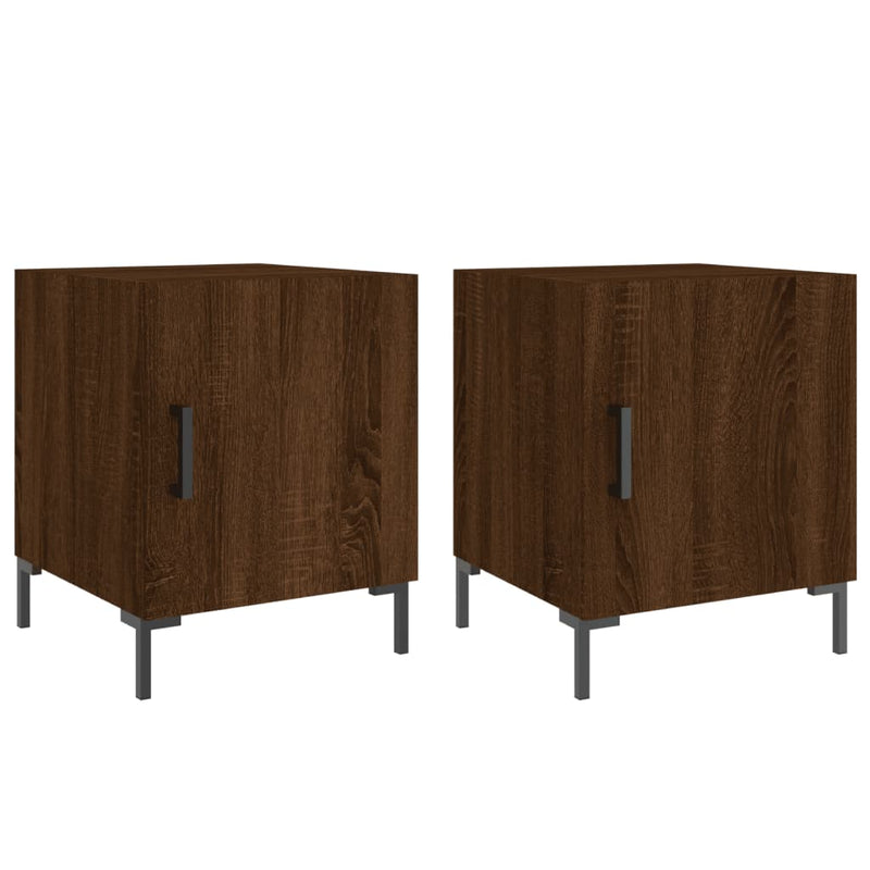 Nachtkastjes 2 st 40x40x50 cm bewerkt hout bruin eikenkleur MeubelReus