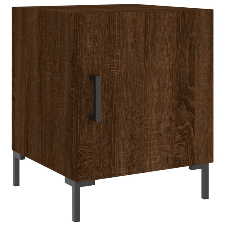 Nachtkastjes 2 st 40x40x50 cm bewerkt hout bruin eikenkleur MeubelReus