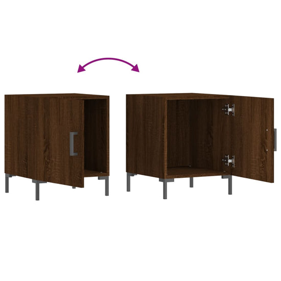 Nachtkastjes 2 st 40x40x50 cm bewerkt hout bruin eikenkleur MeubelReus