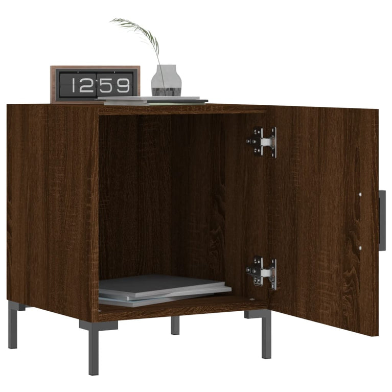 Nachtkastjes 2 st 40x40x50 cm bewerkt hout bruin eikenkleur MeubelReus