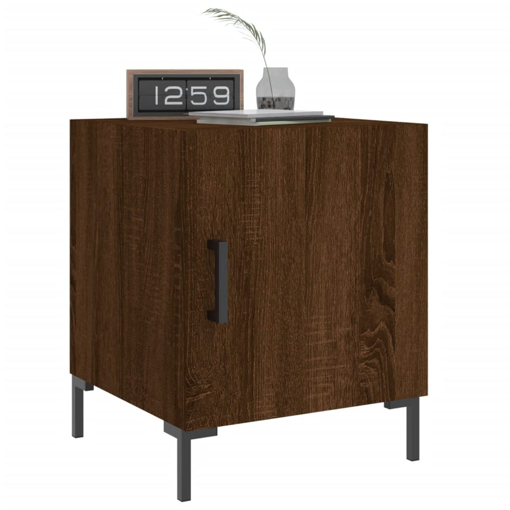Nachtkastjes 2 st 40x40x50 cm bewerkt hout bruin eikenkleur MeubelReus